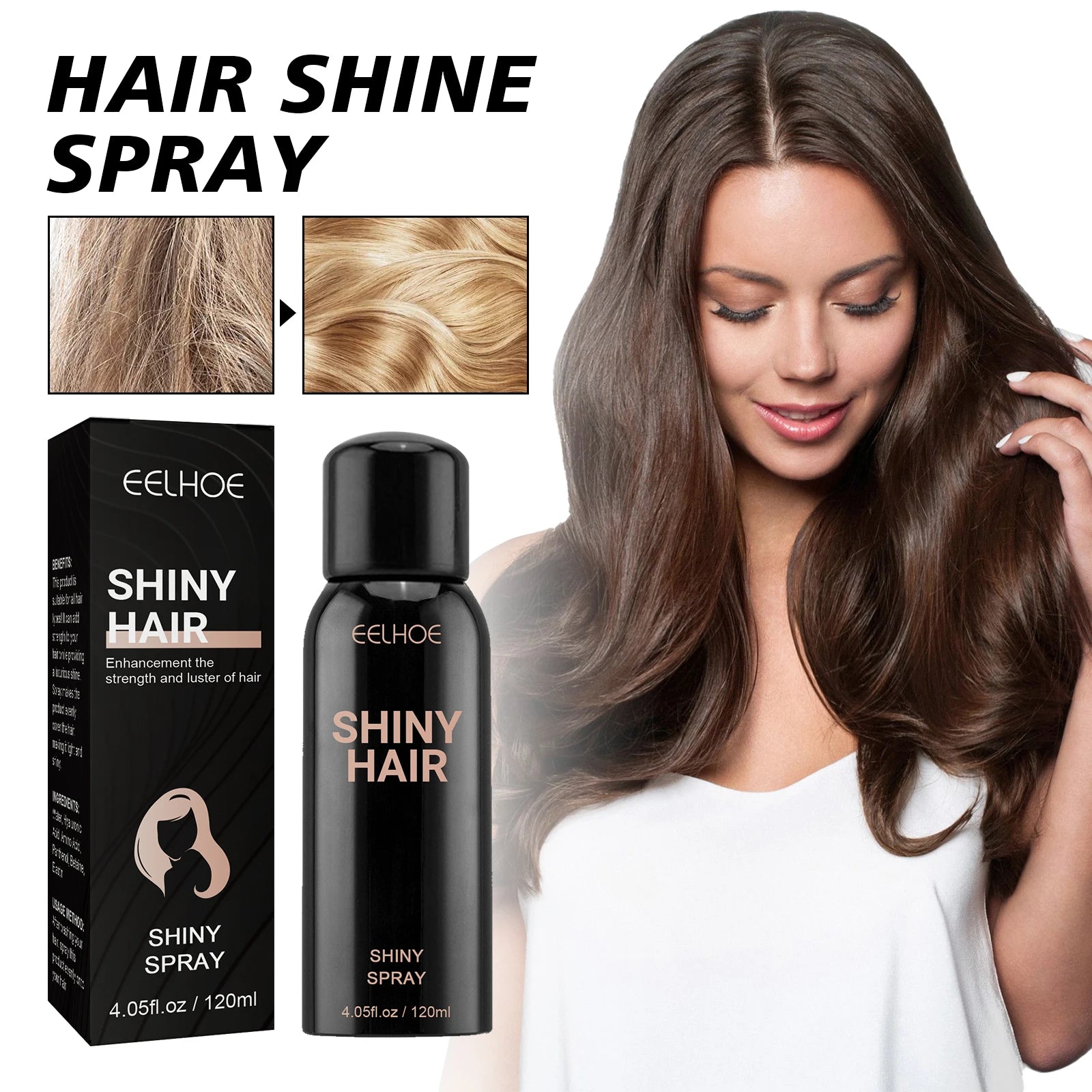 EELHOE Hair Brightening Spray Repairs Dry Hairy Hair Moisturizing Care Spray Luster Hair Care Suitable for Various Hair Types