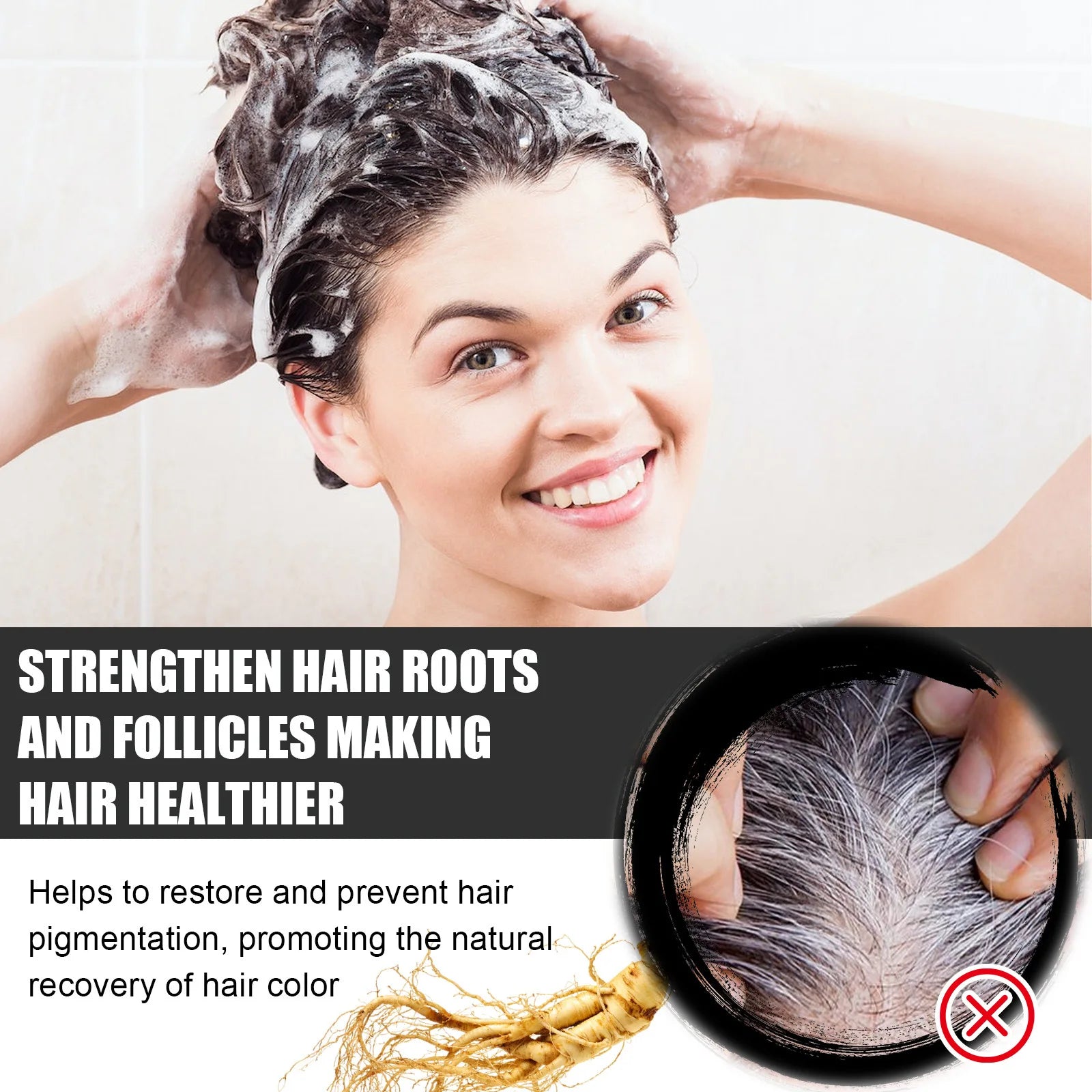 55g Ouhoe White Hair Turn Black Soap Hair Regeneration Nourish Repair Deep Clean Natural Permanent Dark Coverage Black Hair Soap