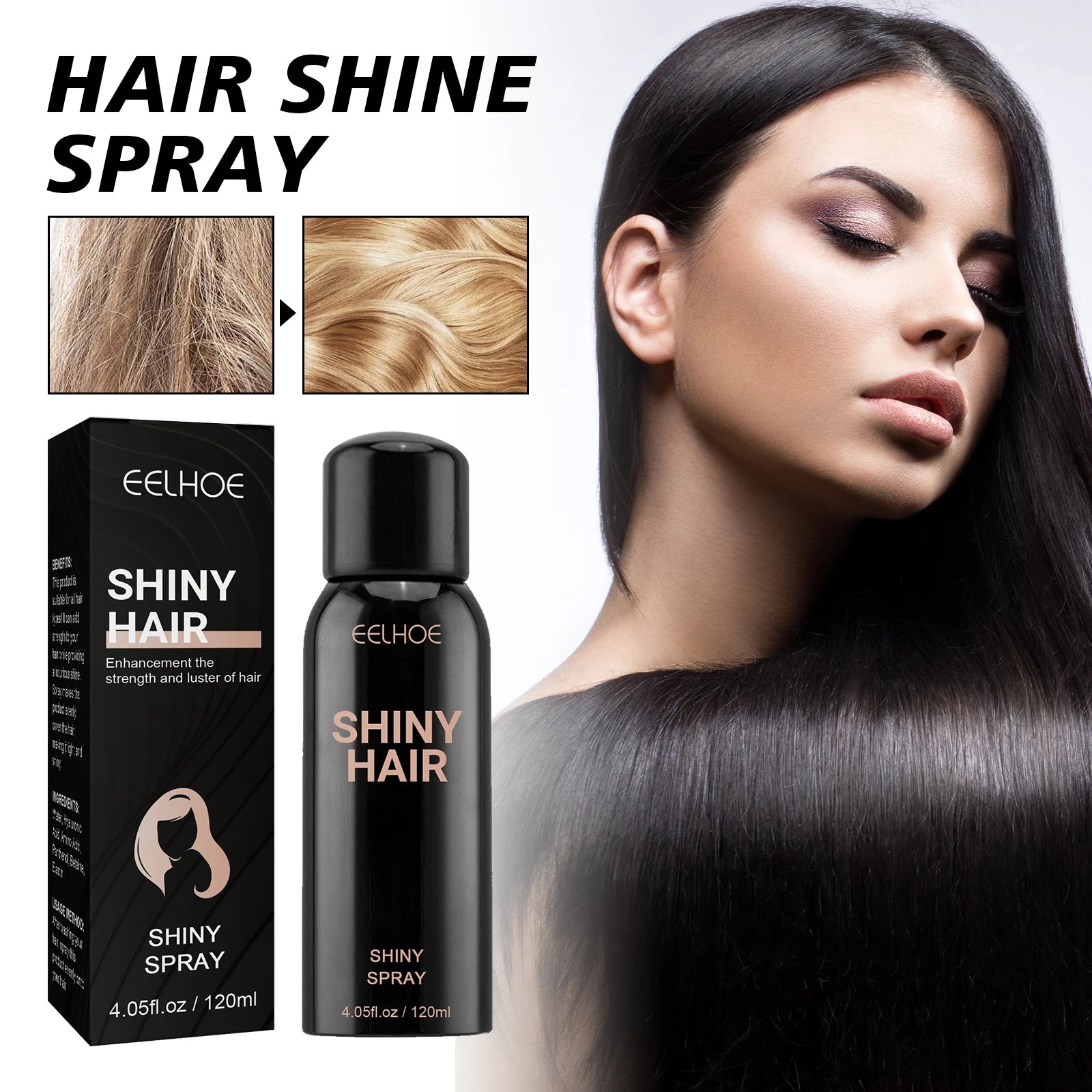 EELHOE Hair Brightening Spray Repairs Dry Hairy Hair Moisturizing Care Spray Luster Hair Care Suitable for Various Hair Types