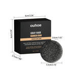 55g Ouhoe White Hair Turn Black Soap Hair Regeneration Nourish Repair Deep Clean Natural Permanent Dark Coverage Black Hair Soap