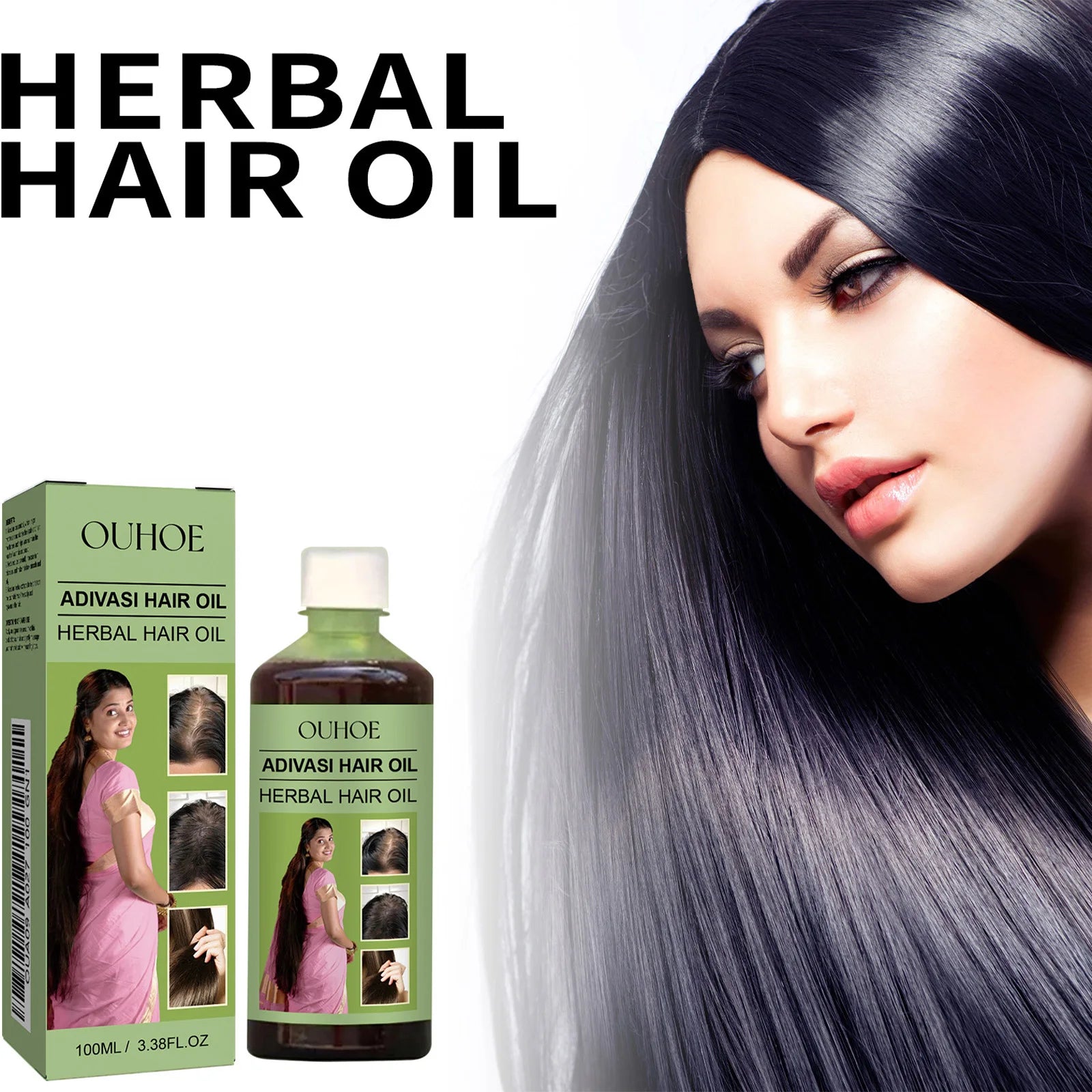 Ouhoe Herbal Hair Care Oil Temperature And Nourishing Scalp Strengthening Hair Cleaning Scalp Care Nourishment Softening Hair