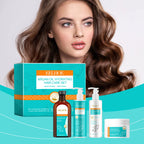 300ml And 100g Eelhoe Moroccan Nut Oil Moisturize Hair Care Set Deep Nourish Oil Control Repair Hair Plant Growth Shampoo Set