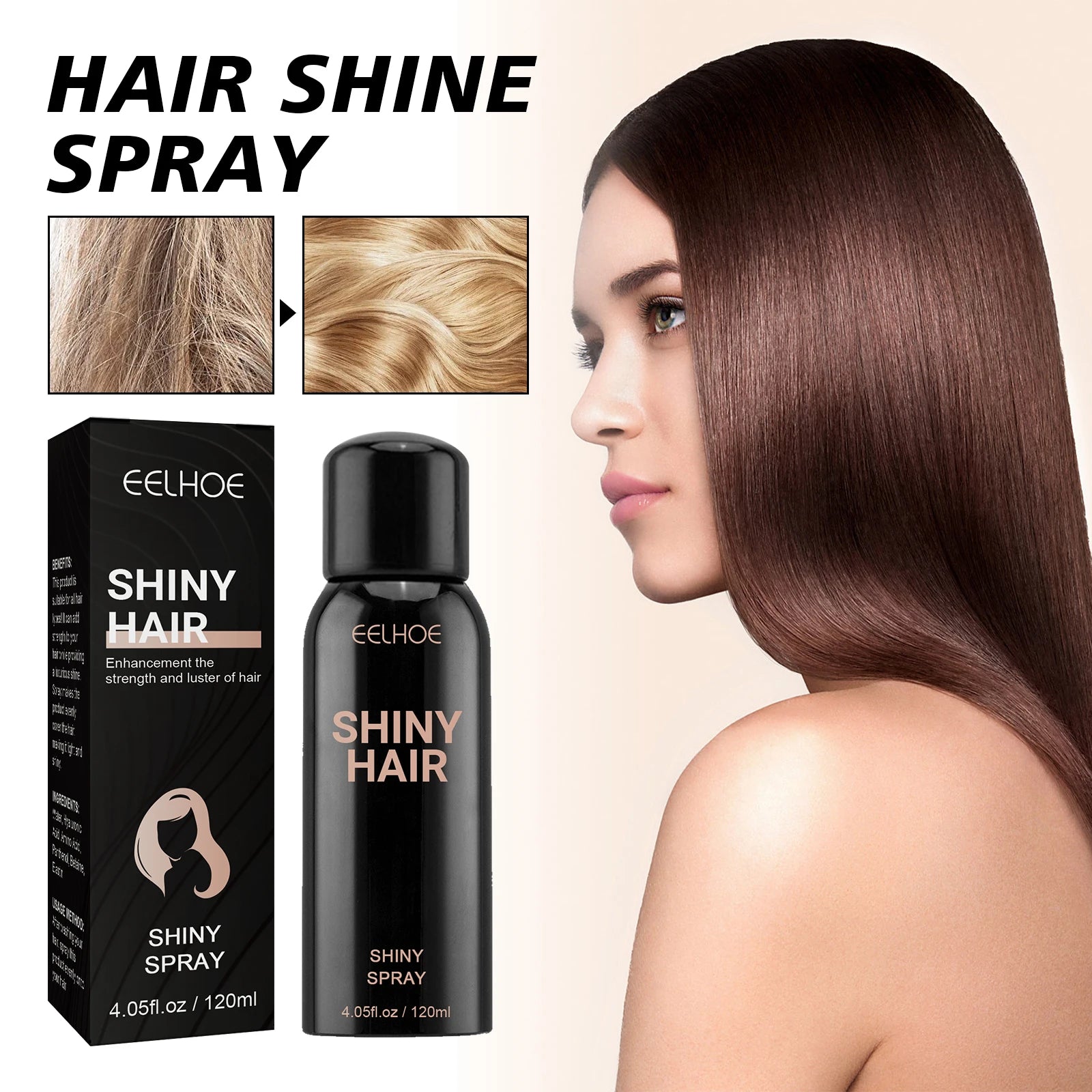 EELHOE Hair Brightening Spray Repairs Dry Hairy Hair Moisturizing Care Spray Luster Hair Care Suitable for Various Hair Types