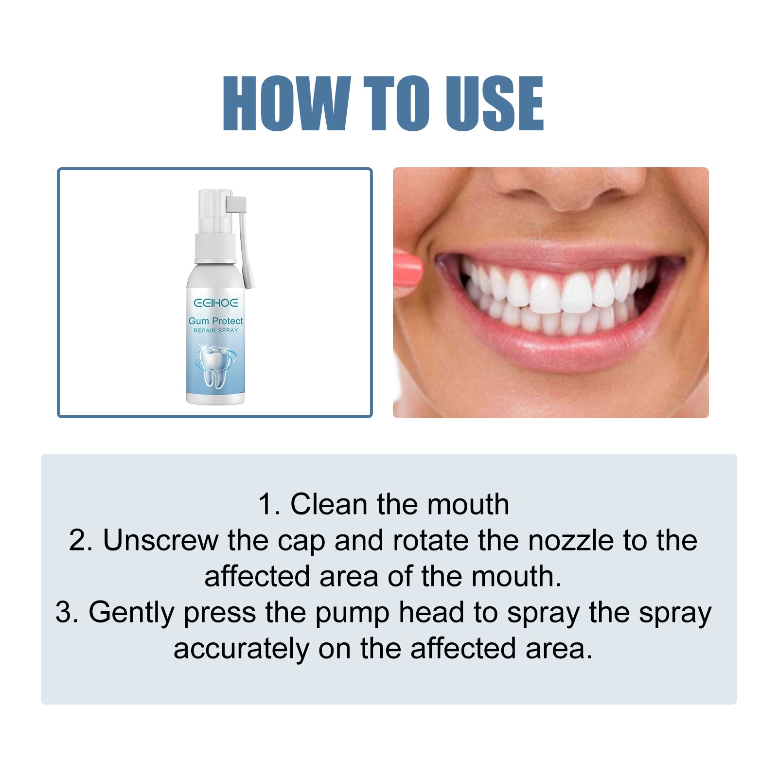 Gum Protect Repair Spray, Relieve Swelling And Pain Of Inflamed Gums Whitening Teeth Oral Cleaning Care Spray
