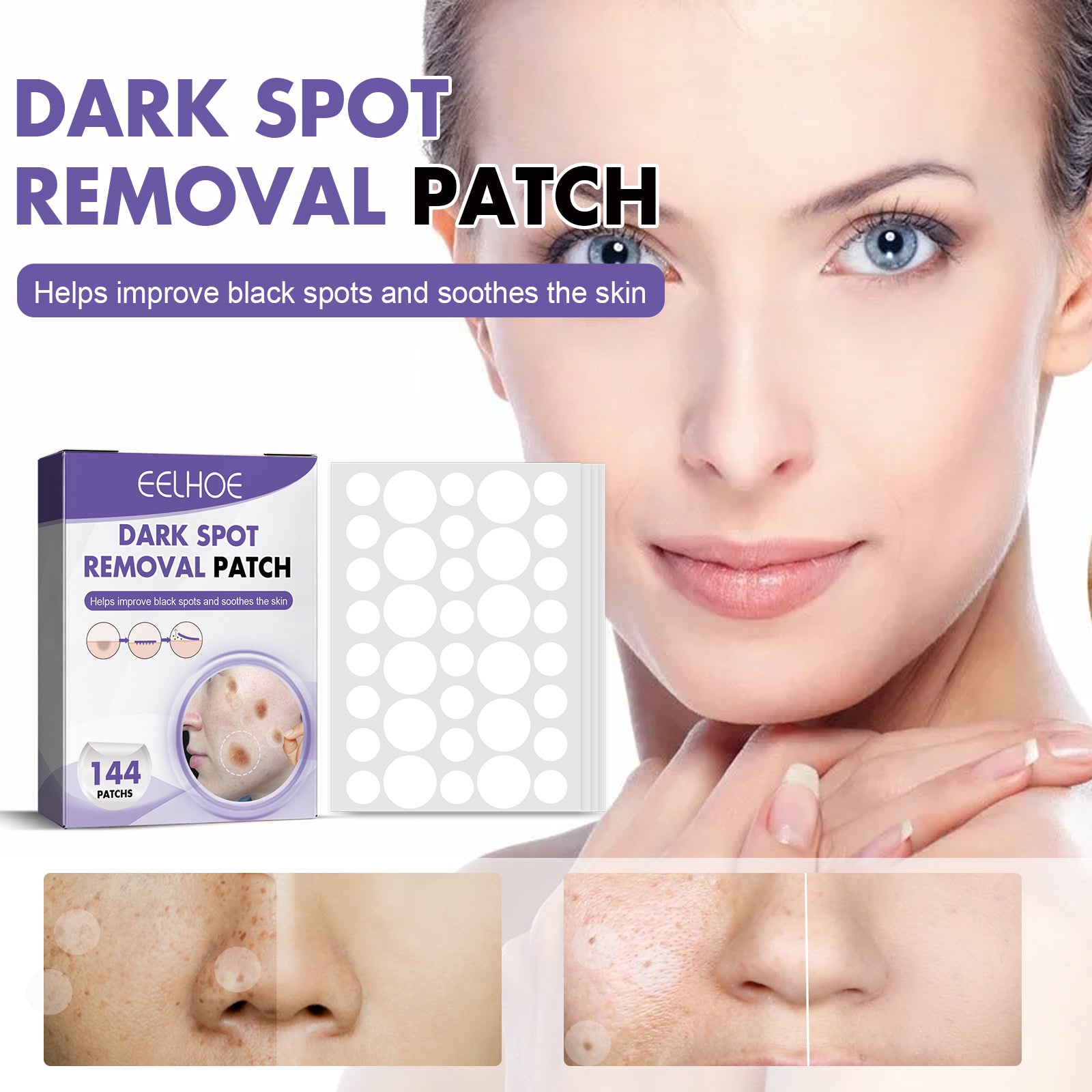 Dark Spot Removal Patch, Lightening Face Dark Spots Melasma Spots Melanin Moisturizing Whitening Skin Spot Patch
