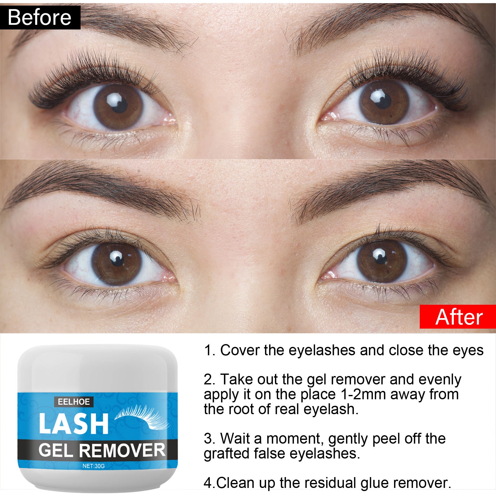 Mascara Remover, False Eyelash Grafting Eyelash Removing Glue Removing Cream
