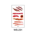 Waterproof Halloween horror wound scar face disposable temporary tattoo scar tattoo sticker