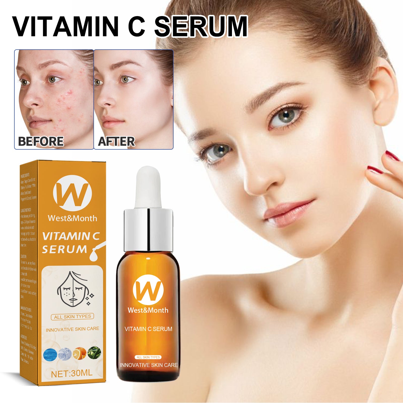 Facial Treatment Essence, Lighten Facial Acne Mark Oil Control Firming Skin Essence