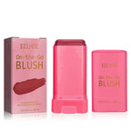 Blush Stick, Brightening Primer Solid Contouring Natural Nude Makeup Waterproof Lightweight Multi-Functional Blush Stick