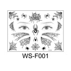 Halloween tattoo stickers, face stickers, spider web face stickers, tattoo stickers, waterproof, dark style, funny makeup stickers, temporary stickers