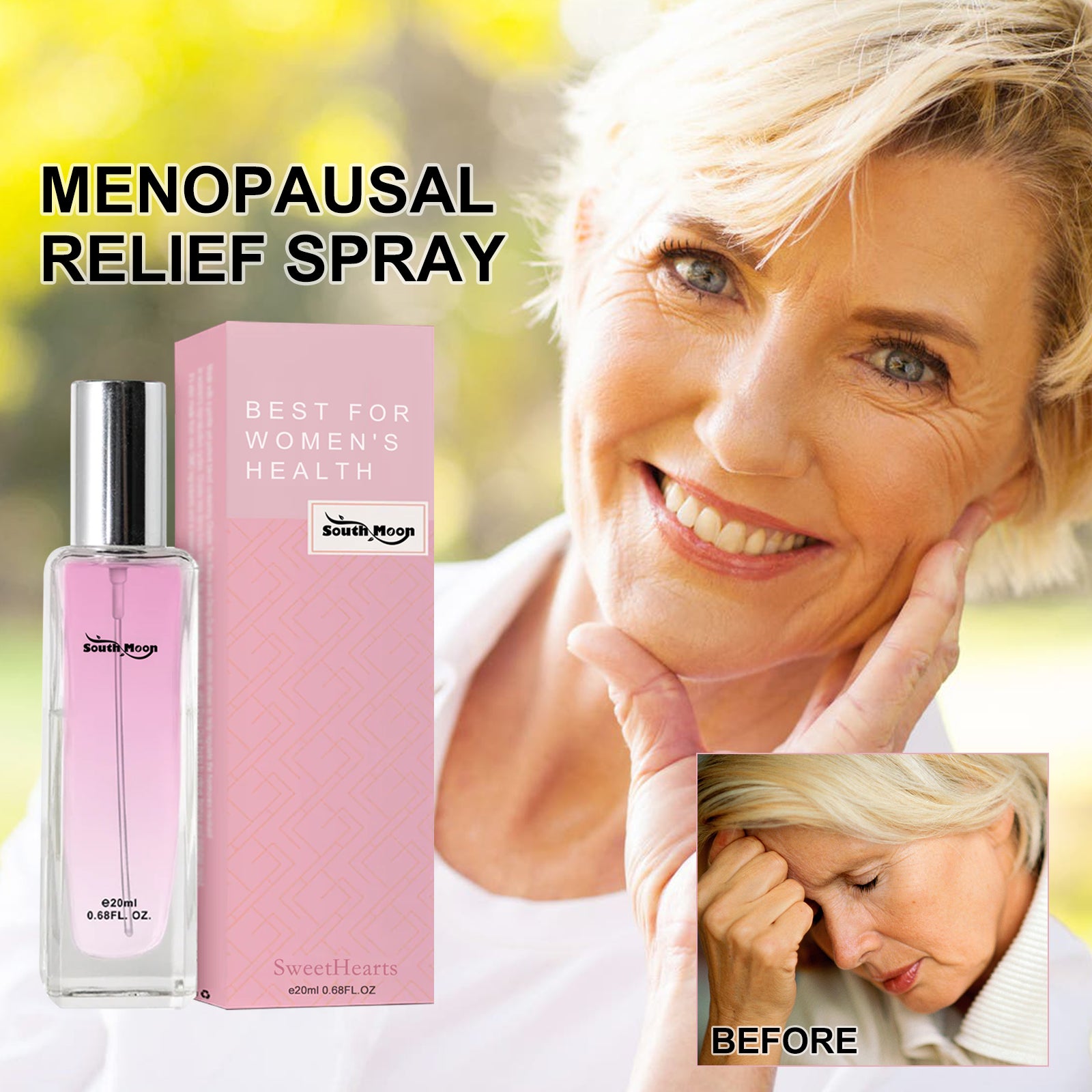 Menopausal Relief Spray, Regulate Mood To Reduce Female Menopause Physical And Mental Fatigue Spray
