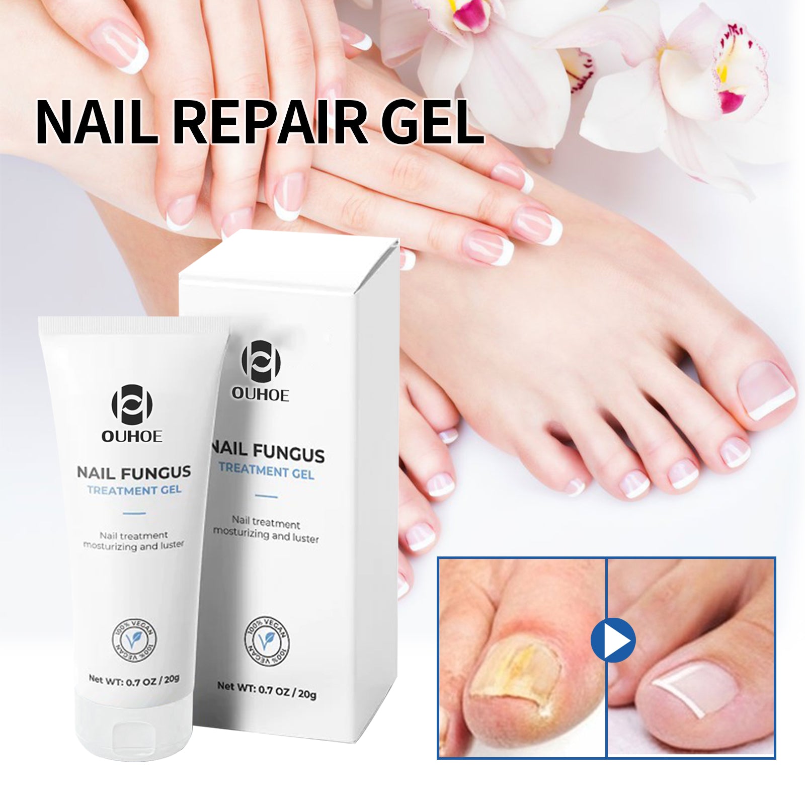 Nail Care Gel, Hand And Foot Gray Nails Soft Nail Shine Nail Thickening Nail Repair Gel