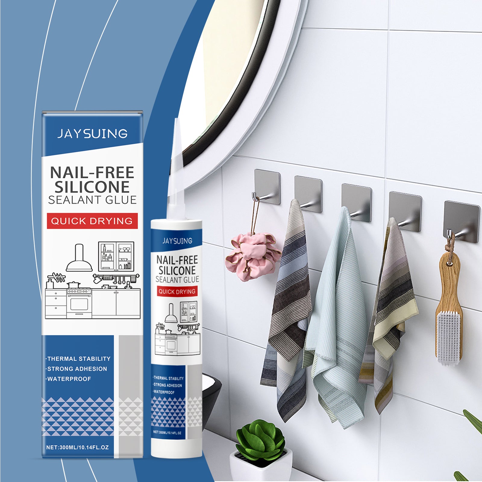 Nail-Free Silicone Sealant Household Wood Cermet Plastic Household Seal Nail-Free Adhesive