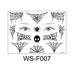 Halloween tattoo stickers, face stickers, spider web face stickers, tattoo stickers, waterproof, dark style, funny makeup stickers, temporary stickers