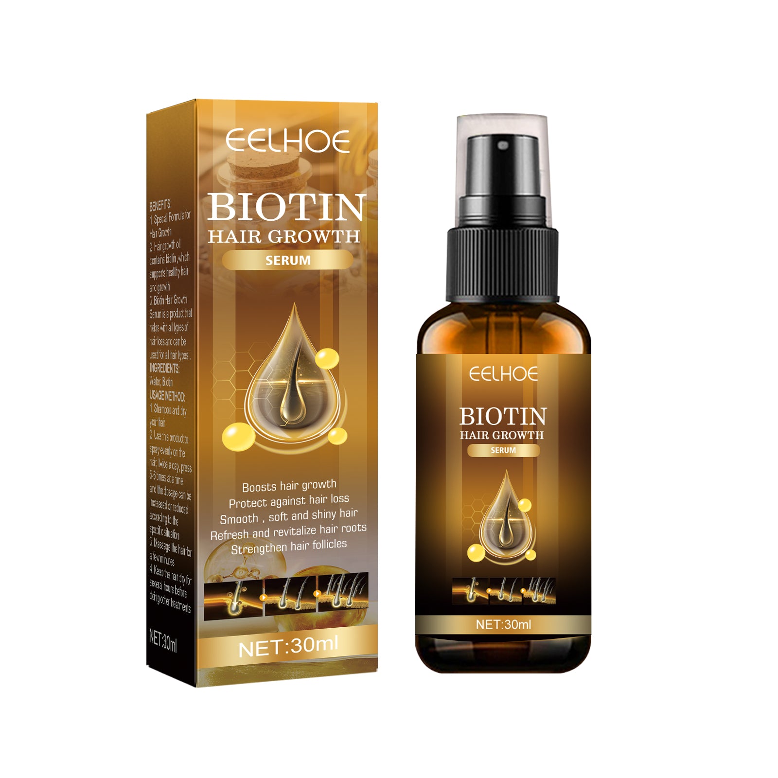Biotin Hair Growth Spray, Strong Anti-Rip Repair Hair Care And Root Stabilization Spray