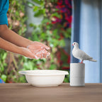 Pigeon-shaped auto sensor foam dispenser. Touchless, fine foam.