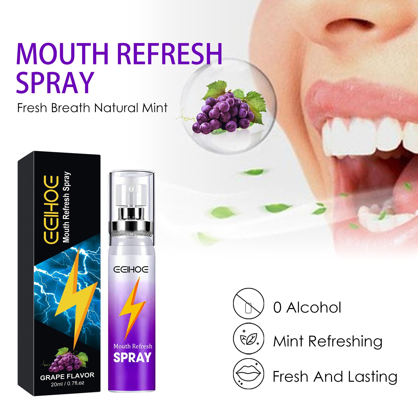 Fresh Mouth Spray, Clean Bad Breath Fresh Breath Fragrance Portable Spray