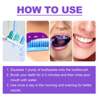 Purple Whitening Toothpaste, Cleans Stains And Odors Brightening Teeth Care Gums Toothpaste