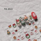 New Christmas Snowflakes Bows Bells Rhinestones Nail Art Sticker Self-adhesive Nail Art Decals Charms for Nails