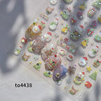 New Christmas Snowflakes Bows Bells Rhinestones Nail Art Sticker Self-adhesive Nail Art Decals Charms for Nails