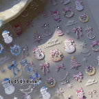 New Christmas Snowflakes Bows Bells Rhinestones Nail Art Sticker Self-adhesive Nail Art Decals Charms for Nails
