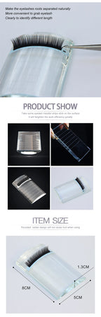 NATUHANA Crystal Glass U Curved Straight Stand False Eyelashe Holder Transparent Glue Tray Eyelash Extension Pallet Makeup Tool