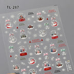 New Christmas Snowflakes Bows Bells Rhinestones Nail Art Sticker Self-adhesive Nail Art Decals Charms for Nails