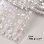 New Christmas Snowflakes Bows Bells Rhinestones Nail Art Sticker Self-adhesive Nail Art Decals Charms for Nails