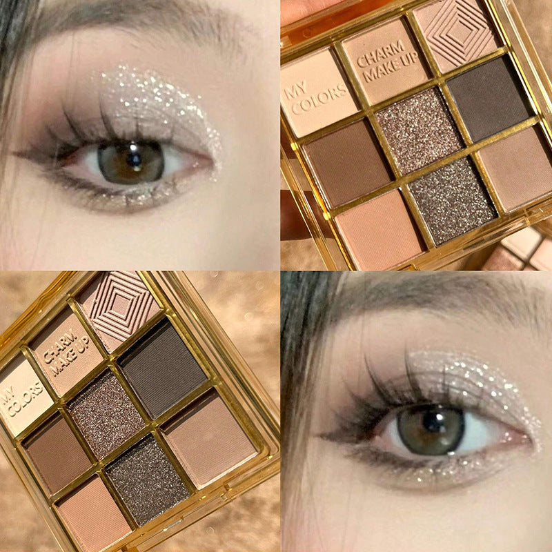 Nine Colors Eye Shadow Plate Pure Desire Oatmeal Milk Tea Color