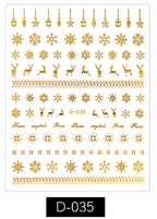 Manicure Christmas Stickers Old Elk White Snowflake Nail Decals Waterproof Ultra-Thin Three-Dimensional Self-Adhesive Adhesive