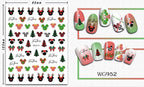 Manicure Christmas Stickers Old Elk White Snowflake Nail Decals Waterproof Ultra-Thin Three-Dimensional Self-Adhesive Adhesive