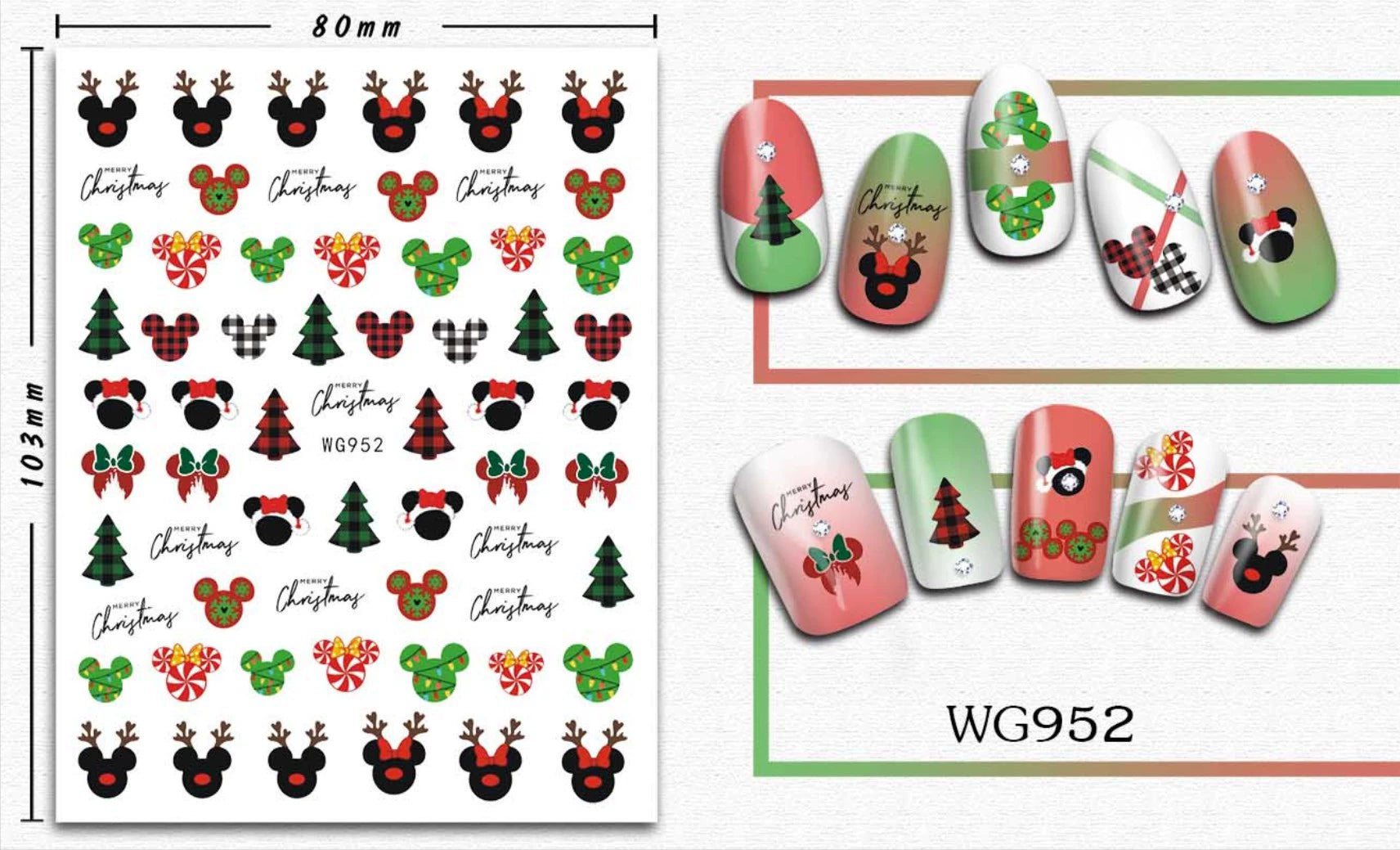 Manicure Christmas Stickers Old Elk White Snowflake Nail Decals Waterproof Ultra-Thin Three-Dimensional Self-Adhesive Adhesive