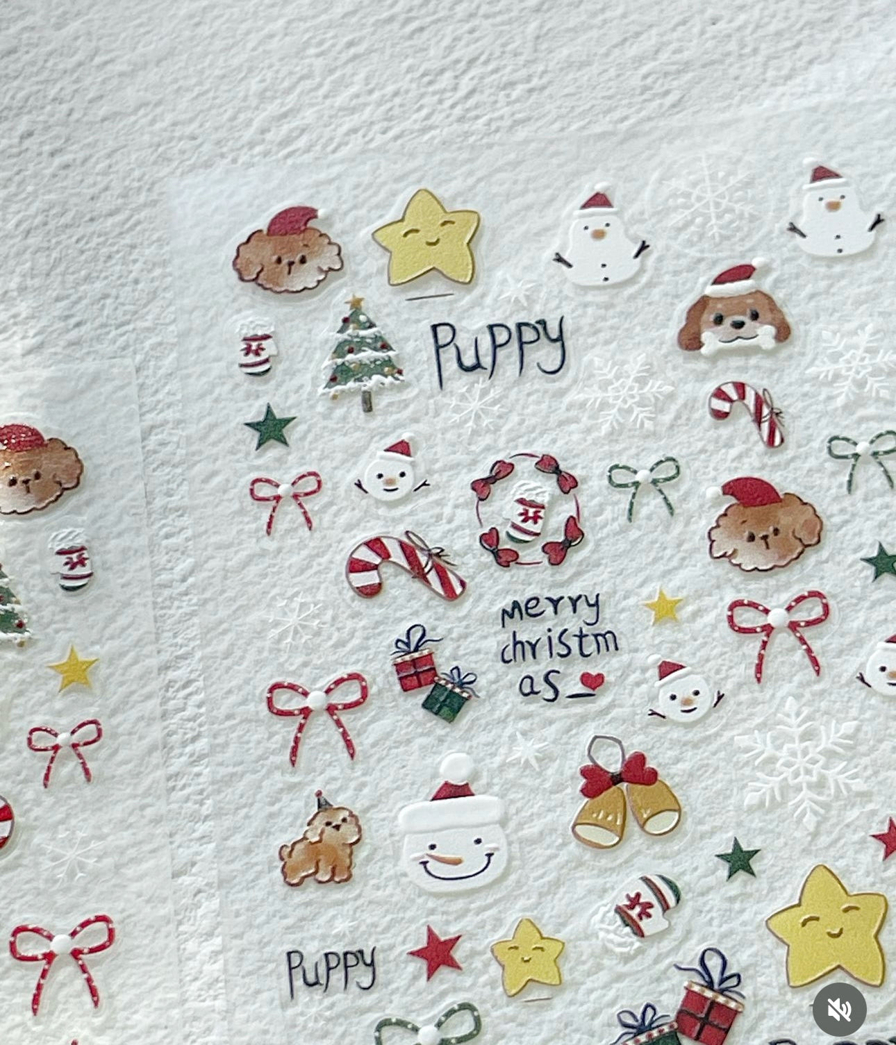 Color Christmas Tree Nail Stickers Four Eight-Pointed Stars Bows Garland Exquisite Lines Embossed Nails