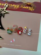 J58m59 Nail Art Sticker Elk Gift Box Gingerbread Man