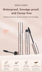 MACKANDY Curling Mascara Volumizing & Lengthening Formula, Buildable, Clump Resistant, Longwear Smudge-Resistant Black Mascara