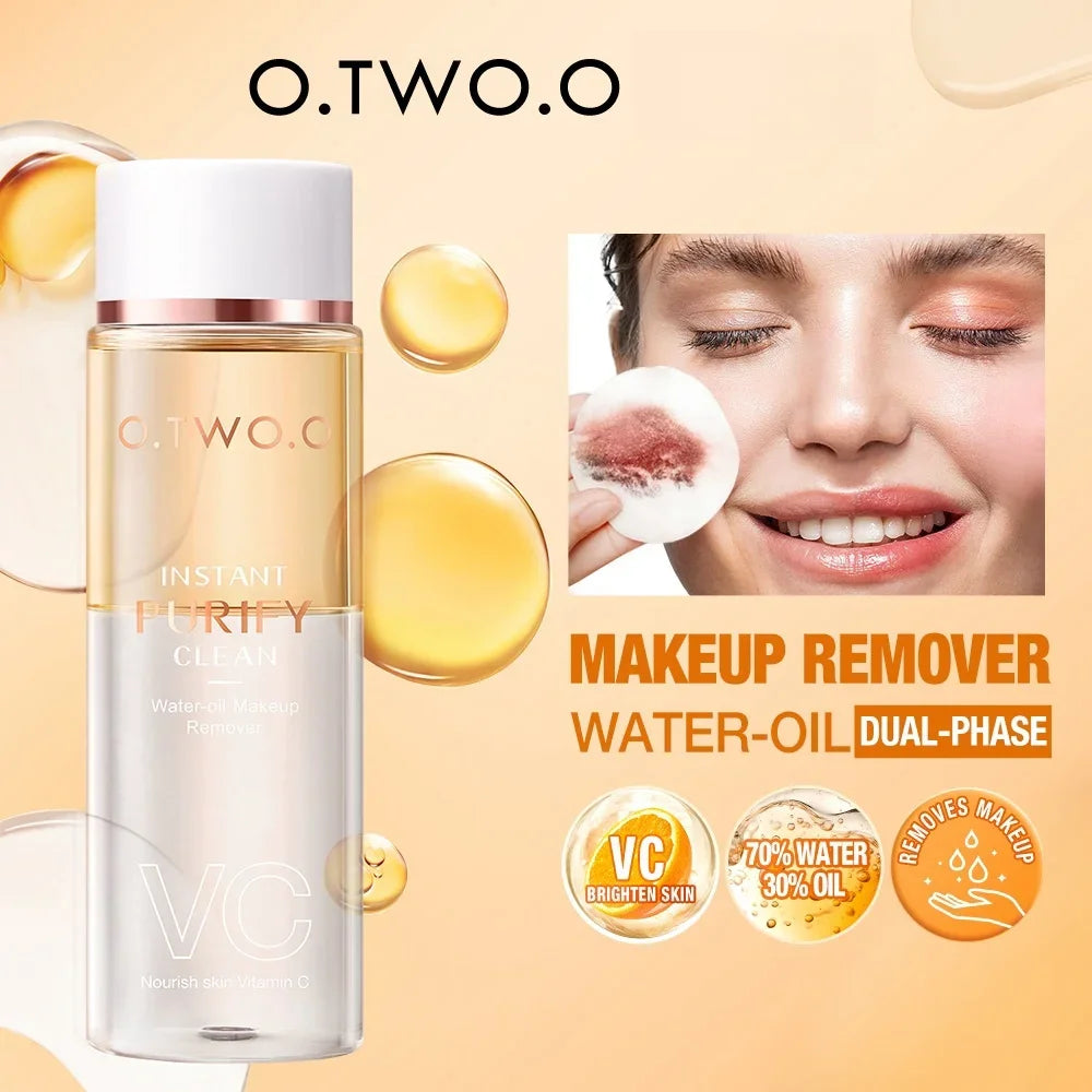 O.TWO.O Water-oil Makeup Remover VC Essense Deeply Cleanse Full Face Makeup Instant Purify Cosmetics Residual For All Skin Typle