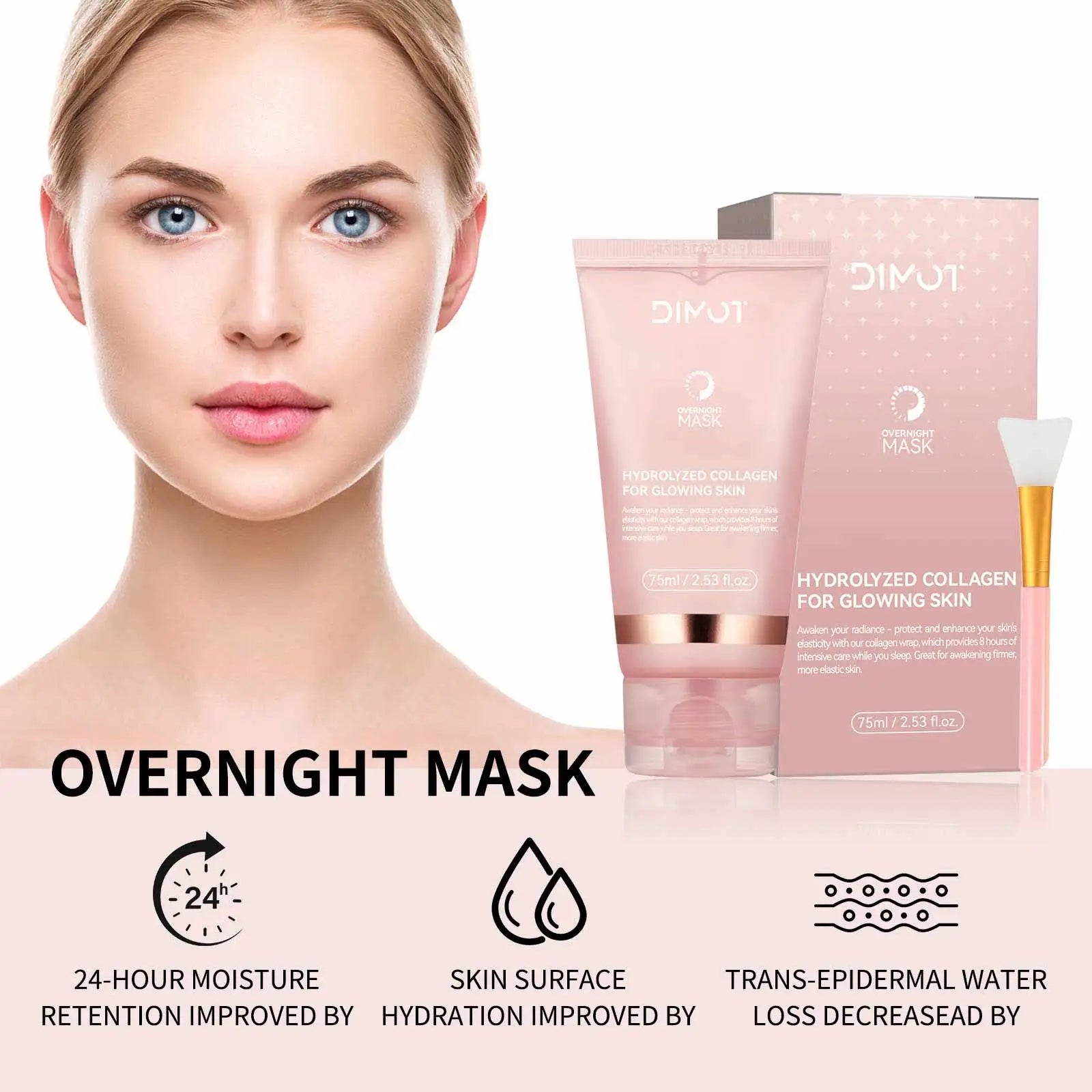 Collagen Night Wrapping MaskReduces Sagging & Dullness Hydrolyzed  Elasticity Hydration Skin Care for All Skin Types