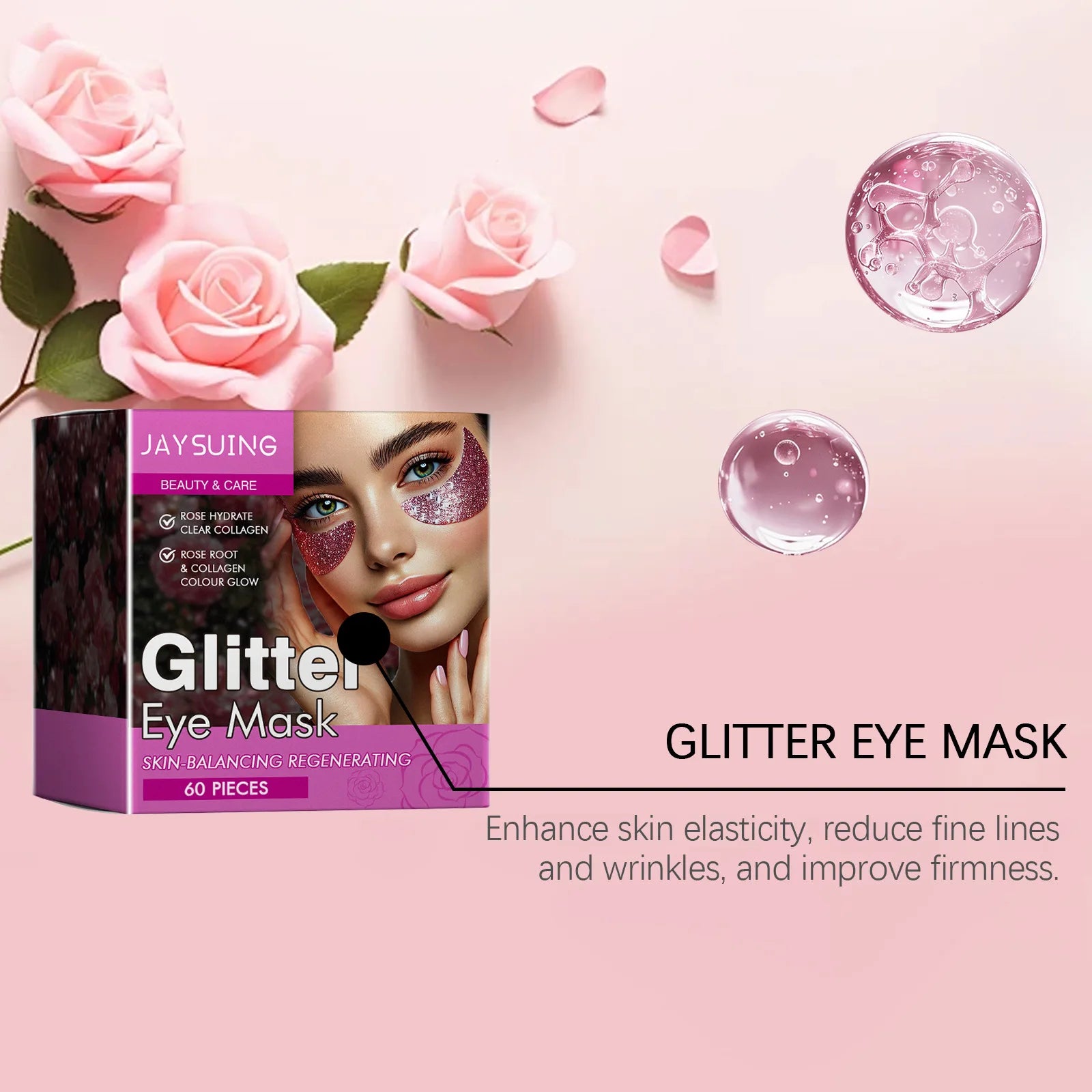 Anti Wrinkles Glitter Eye Mask Fade Fine Lines Firming Gel Removal Dark Circles Anti Puffiness Nourish Moisturizing Eye Patches