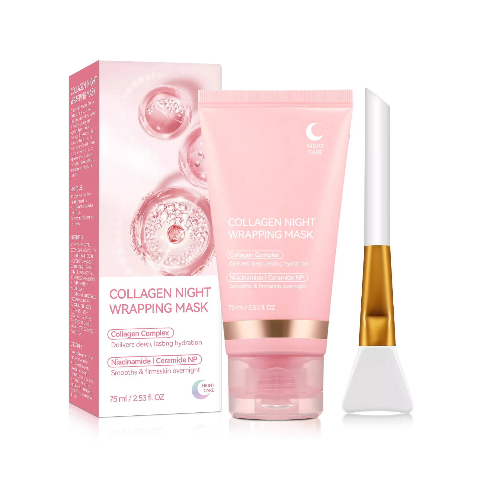 Collagen Night Wrapping MaskReduces Sagging & Dullness Hydrolyzed  Elasticity Hydration Skin Care for All Skin Types
