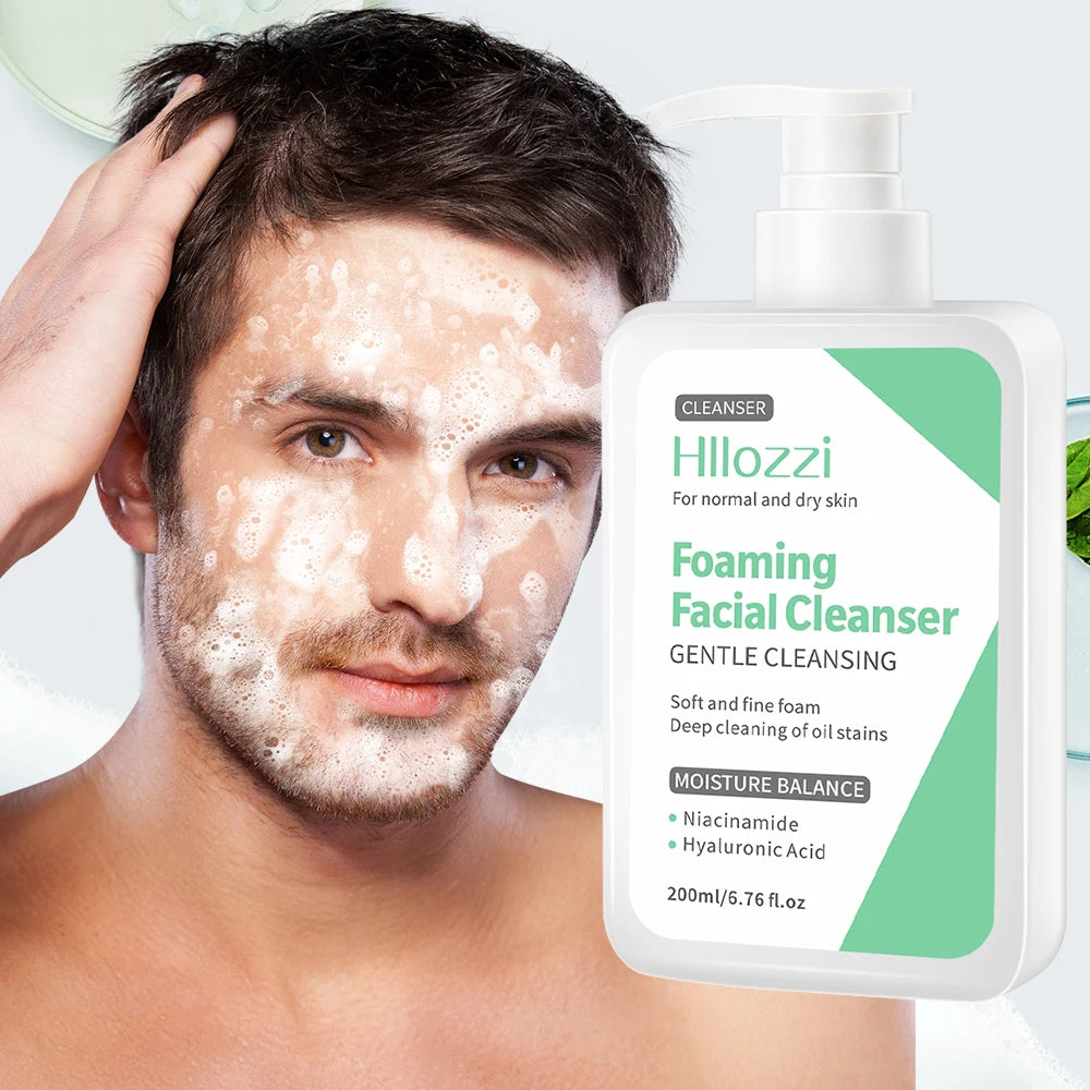 Men's facial cleanser, moisturizing, refreshing and clean skin, summer skin care products, oil control, blackhead removal