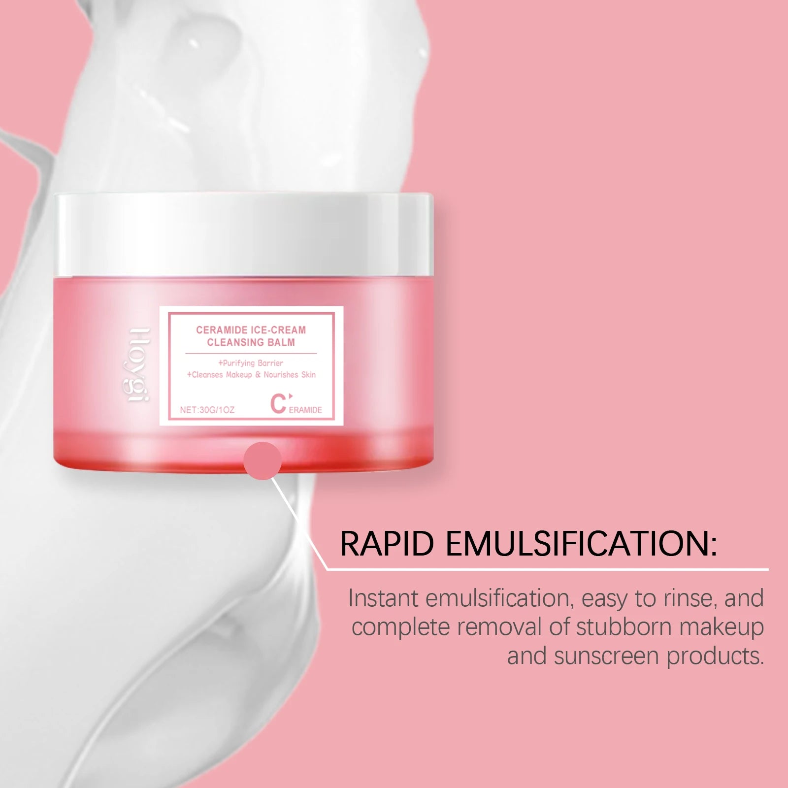 Makeup Remover Balm Unirritating Cleansing Face Skin Eyes Lips Makeup Remova Pores Shrinking Non-tight Refreshing Moisturizing