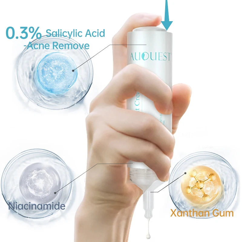 AUQUEST Salicylic Acid Acne Face Cream Pore Blackhead Removal Oil Control Niacinamide Facial Cream Skin Care