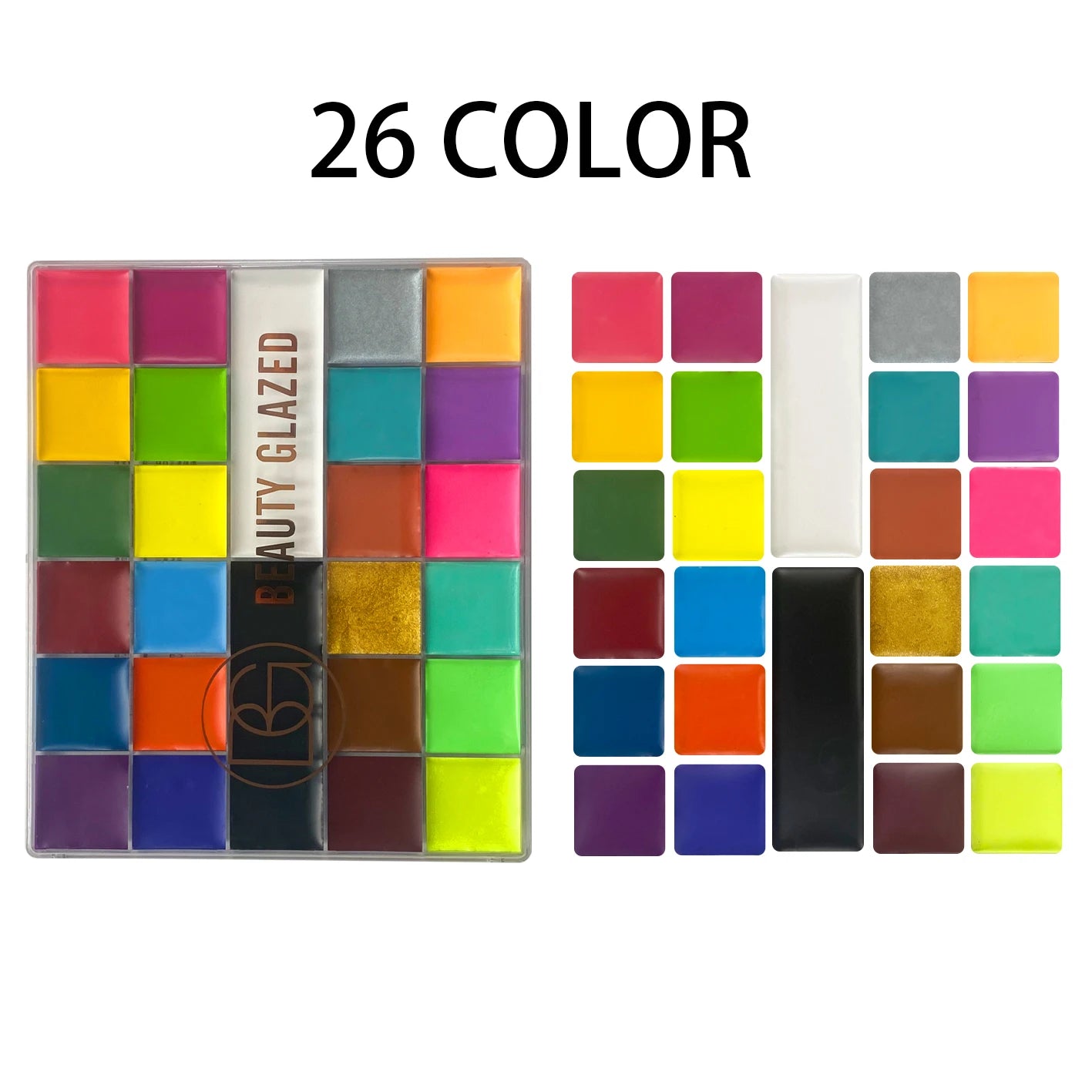 Halloween Face&Body Paint Tray,Rainbow Colorful Oil-Soluble Face Makeup Painting Palette for Festivals,Parties&Butterfly Makeup