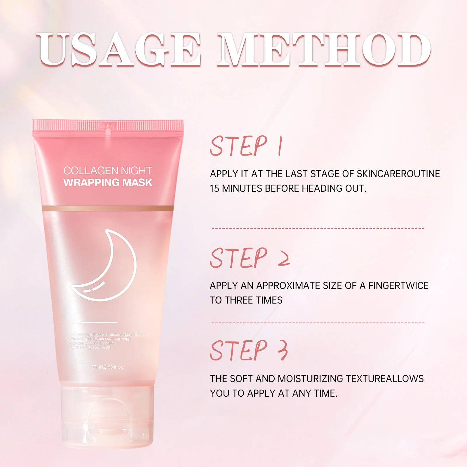 Collagen Night Wrapping MaskReduces Sagging & Dullness Hydrolyzed  Elasticity Hydration Skin Care for All Skin Types