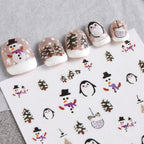 9 Sheets Christmas Nail Art Stickers Multi Pattern Christmas Snowflake Nail Art Stickers Suitable for Nails Art Decorations
