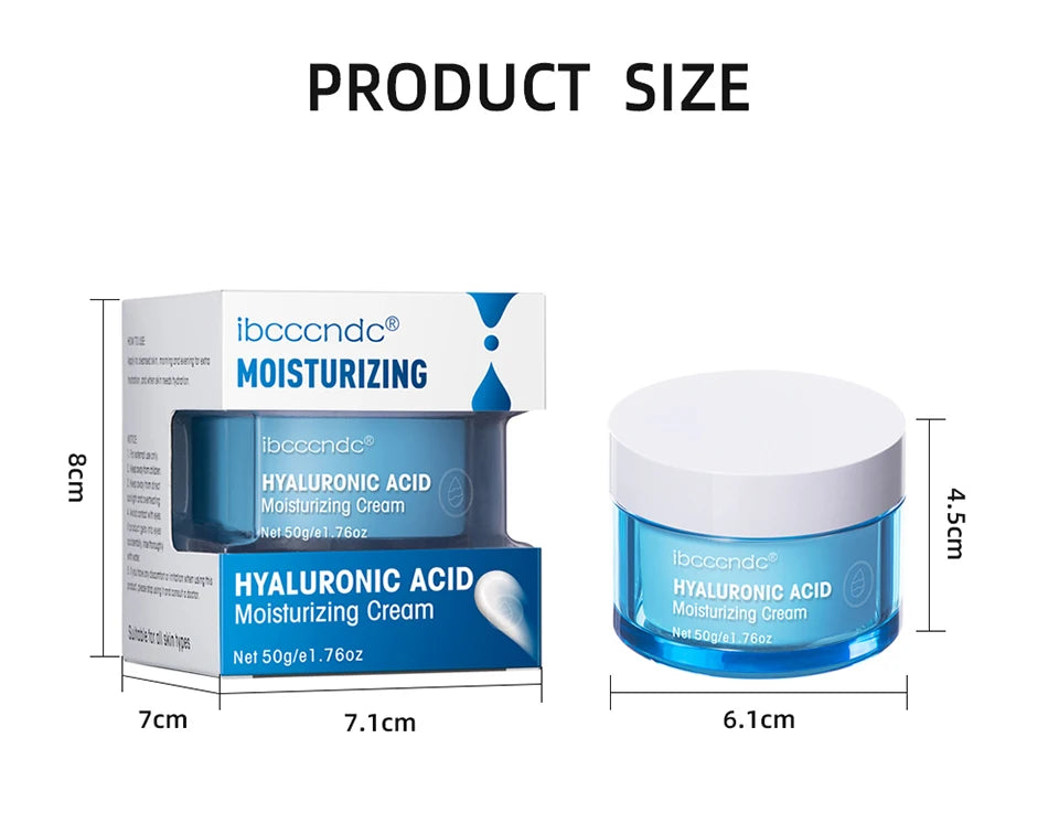 Hyaluronic Acid Hydrating Water Gel/Moisturizing Facial Cream Daily Face Moisturizer for Dry Skin Improve Dryness 50g
