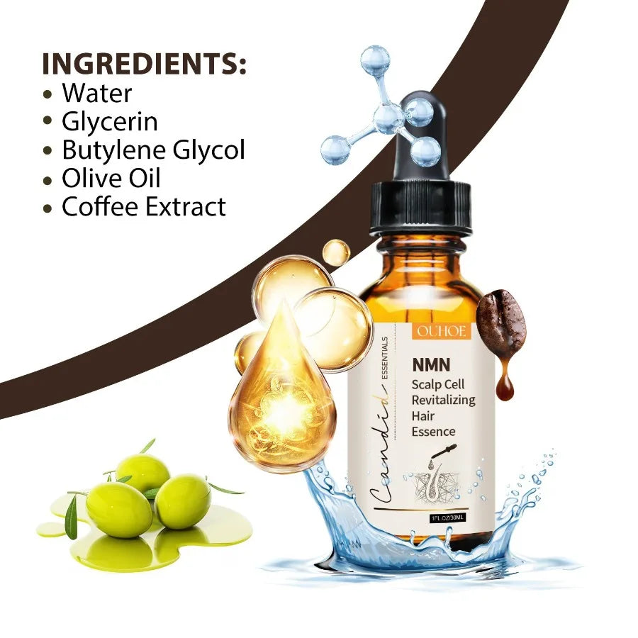 OUHOE NMN Scalp Cell Revitalizing Hair Essence Hair Care Strengthen And Strengthen Hair Repair Hair Root Thickening Hair Moistu