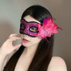 Halloween Mask Half Face Female Makeup Ball Party Lace Feather Adult Performance Prop