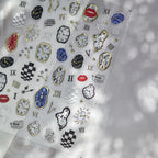 Halloween 5D Nail Art Stickers Sweet Pink Heart-Shaped Pumpkins Black Cat Bat Flocks Ghosts Skeleton Manicure Decal for Girls