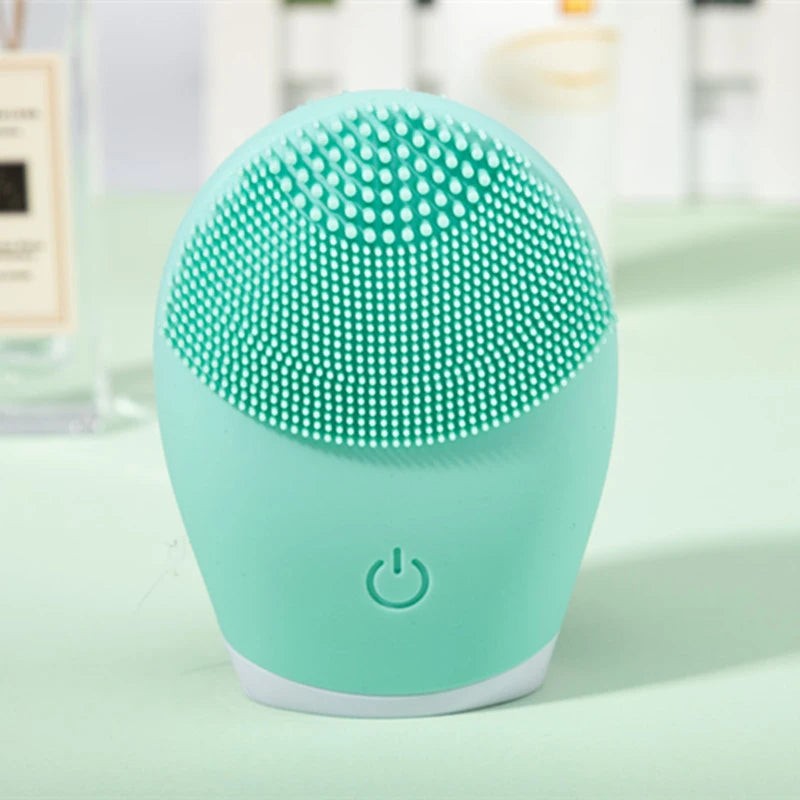 Facial Brush Acoustic Exfoliation Facial Brush Electric Facial Washer Waterproof Electric Silicone Facial Cleanser Massager